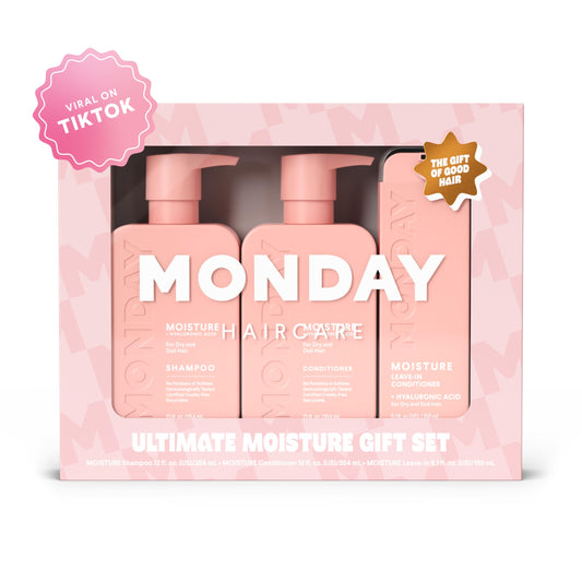 Monday Giftset - Moisture 12oz Shampoo & Conditioner Set & Moisture 5.1oz Leave-In Conditioner
