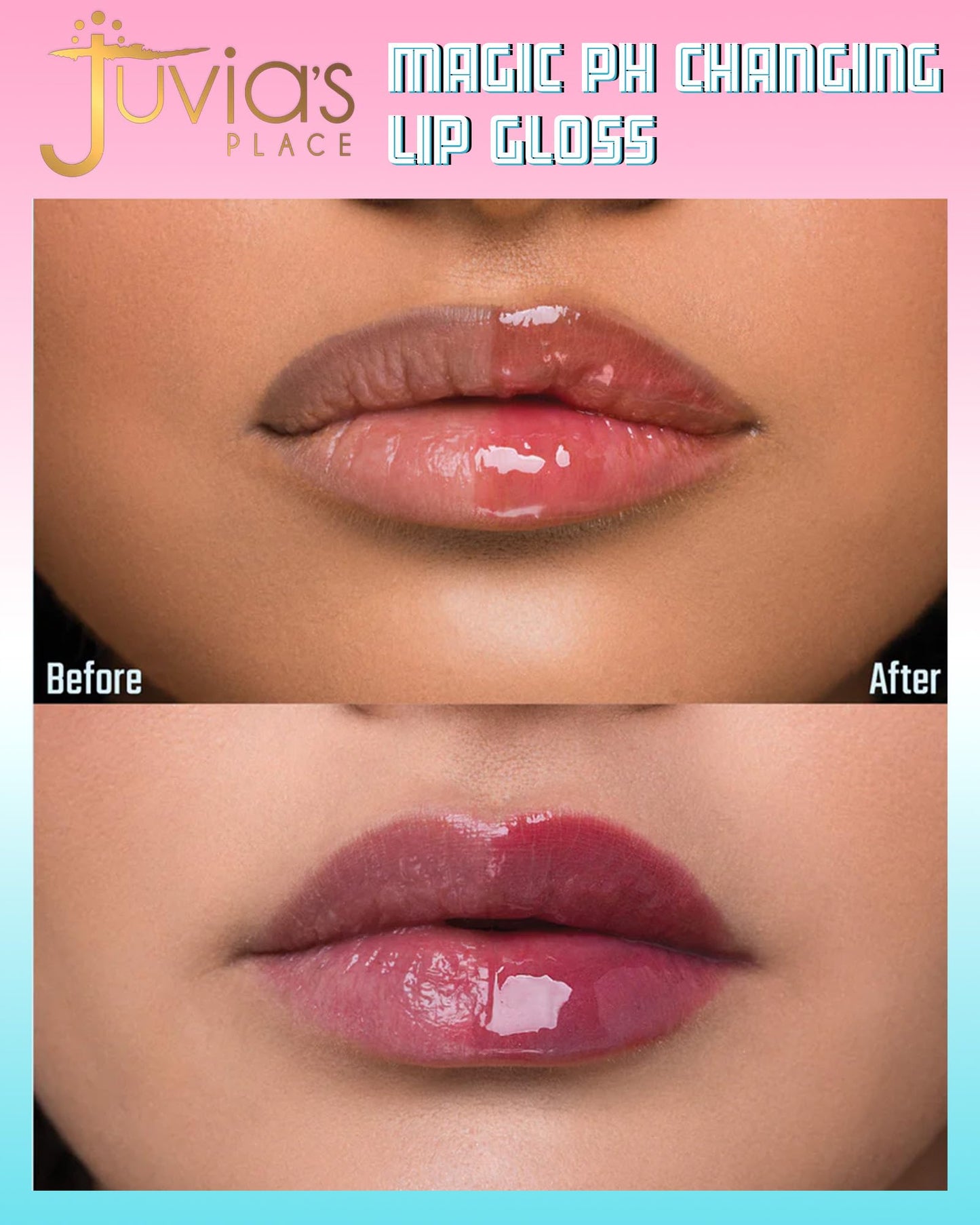 Juvia's Place Magic pH Color Change Lip Gloss - Mood - High-Gloss Shine pH Balance Lip Gloss w/Color Changing Tint, Lightweight Non-Sticky Finish