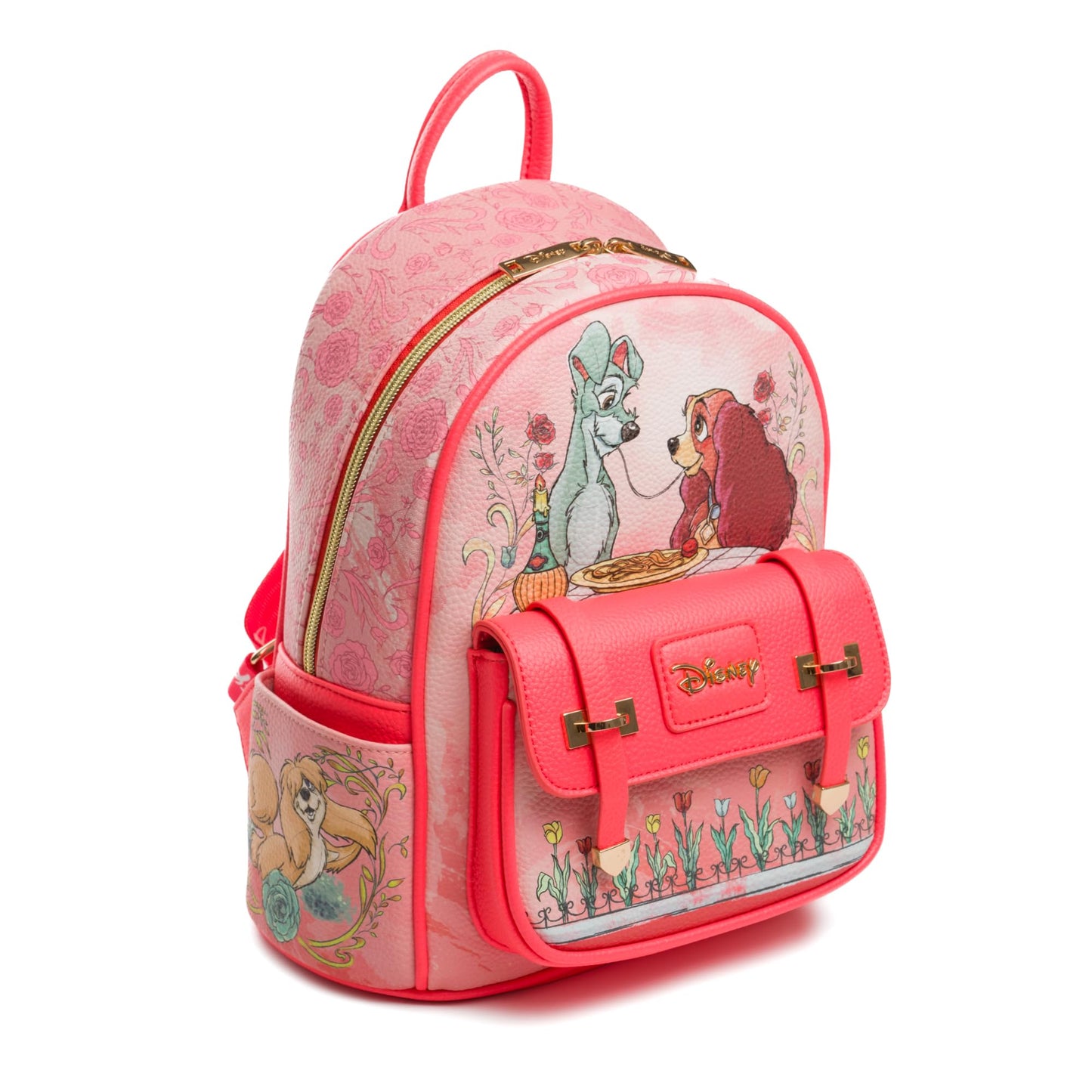 Wondapop Disney Lady And The Tramp At Tony's Restaurant 11" Vegan Leather Fashion Mini Backpack