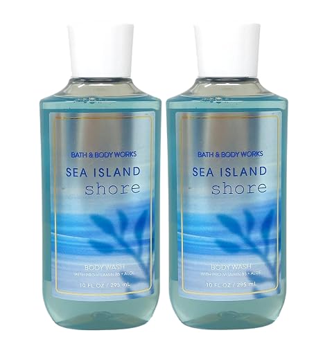 Bath & Body Works Shea + Vitamin E Shower Gel, Set of 2, 10oz Each (Sea Island Shore)