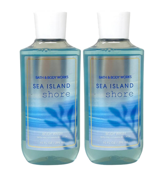 Bath & Body Works Shea + Vitamin E Shower Gel, Set of 2, 10oz Each (Sea Island Shore)
