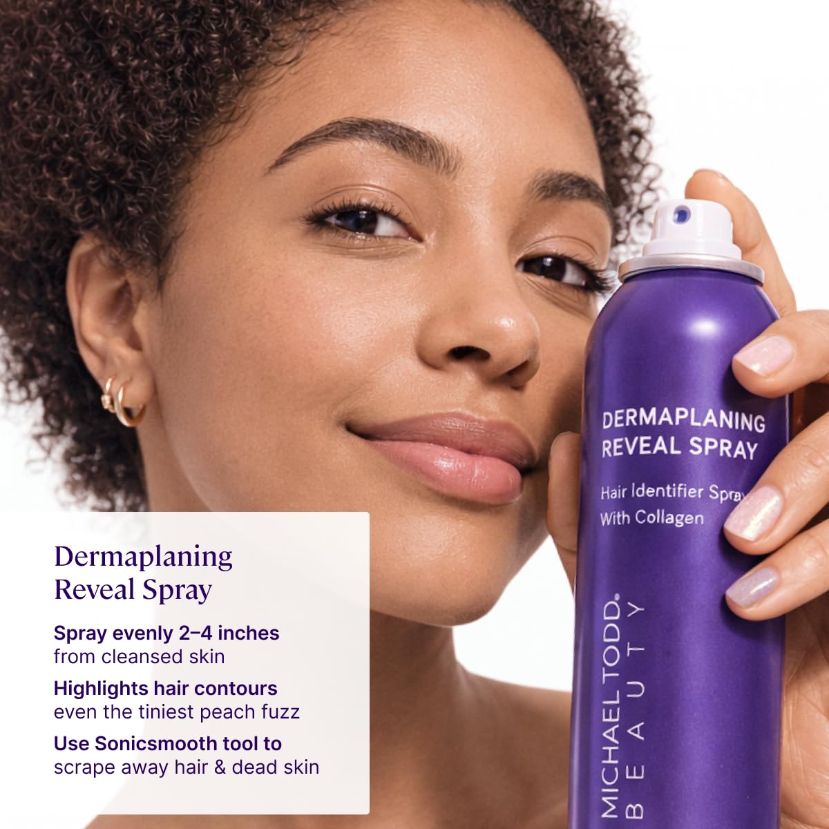 Michael Todd Beauty - Sonicsmooth Hair Identifier Spray - Radiance Reveal Mist for Face Shaving & Dermaplaning - Highlights Peach Fuzz Beauty and Personal Care MICHAEL TODD