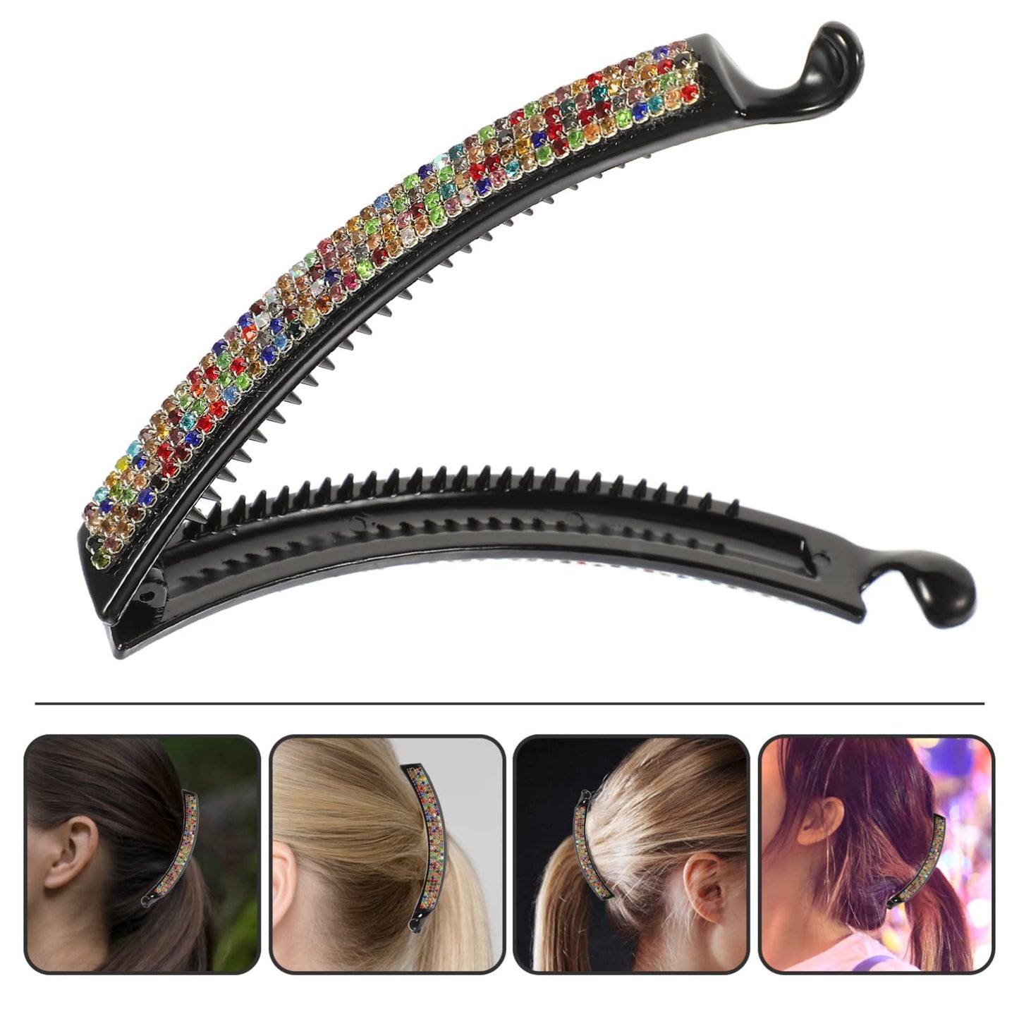 Beaupretty Hair Clip, Beautiful Rhinestone Hairpin, Vertical Clip Design, Suitable for Woman, Lady, Girl, Fashionable Hair Accessory