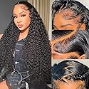 Alibeauty 13x4 HD Transparent Lace Front Human Hair Wigs Pre Plucked Hairline 200% Density 10A Brazilian Water Wave Lace Frontal Wigs with Baby
