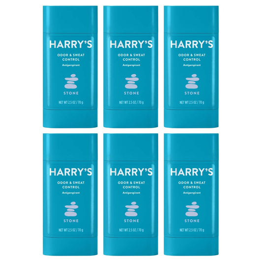 Harry's Deodorant & Antiperspirant - Odor & Sweat Control Antiperspirant for Men - Stone (6 Count) Beauty and Personal Care Harry's