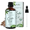 Herbion Naturals Organic Castor Oil USDA Certified, 100% Pure, Cold Pressed, Hexane-Free. Moisturizer & Hair Treatment. Glass Bottle w/Dropper, 3.38