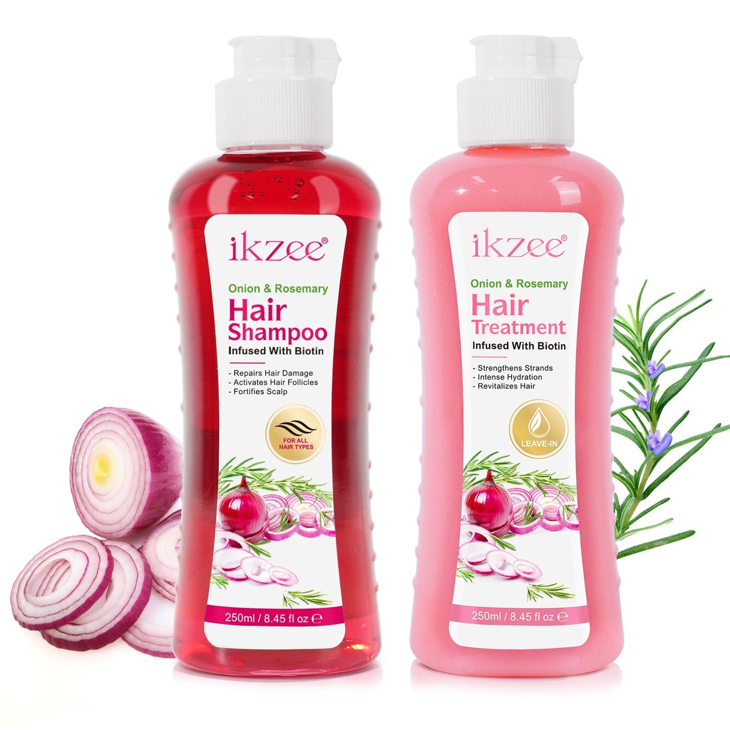 FSLHCY Onion Biotin and Rosemary Shampoo and Treatment Set, All Hair Types Conditioner Hair Care, Thinning Hair, Reduce Hair Loss -Soft and Shine