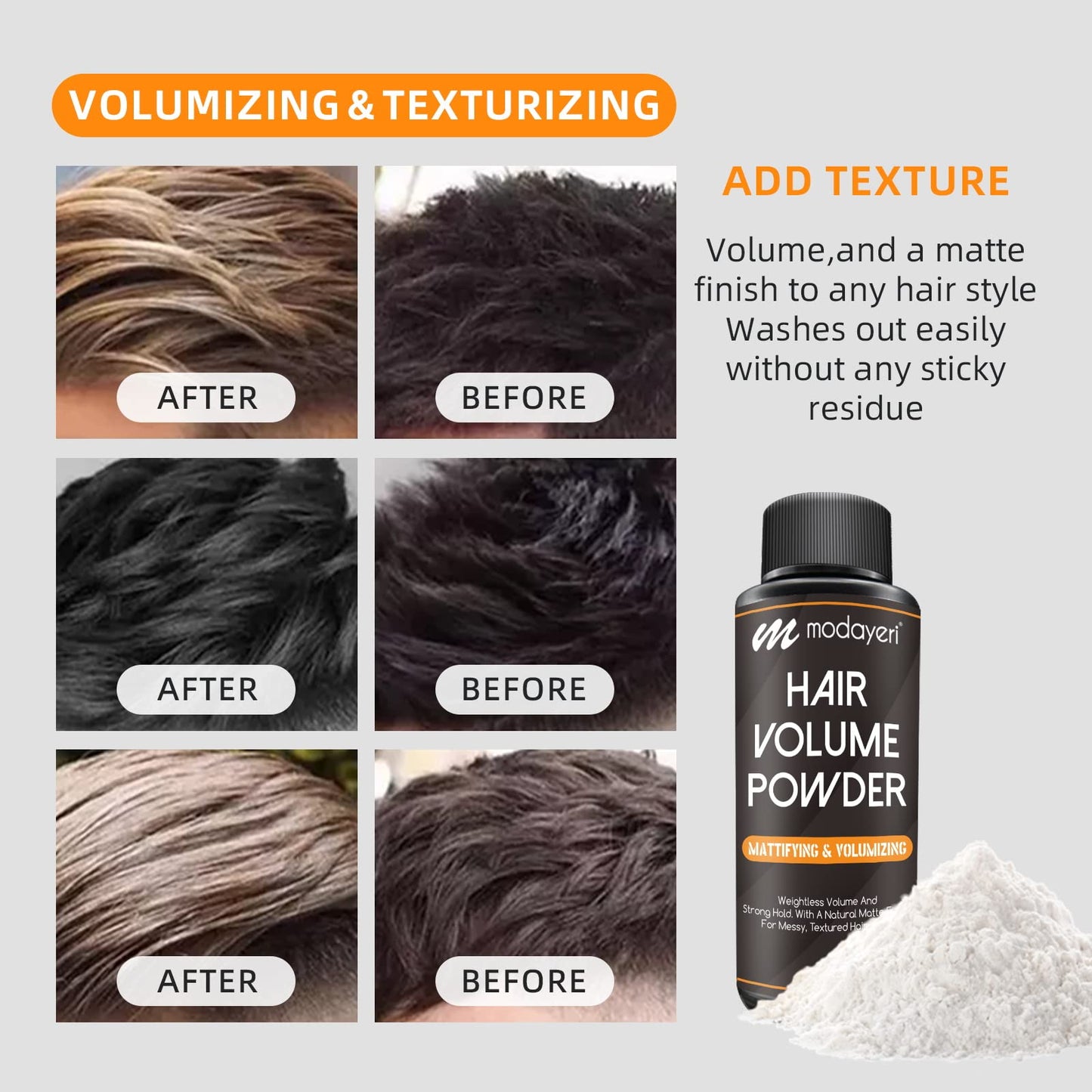 Hair Volumizing Powder - Weightless Volume And Strong Hold, With A Natural Matte Finish, For Messy, Textured Hairstyles, Mattifying & Volumizing, Fine