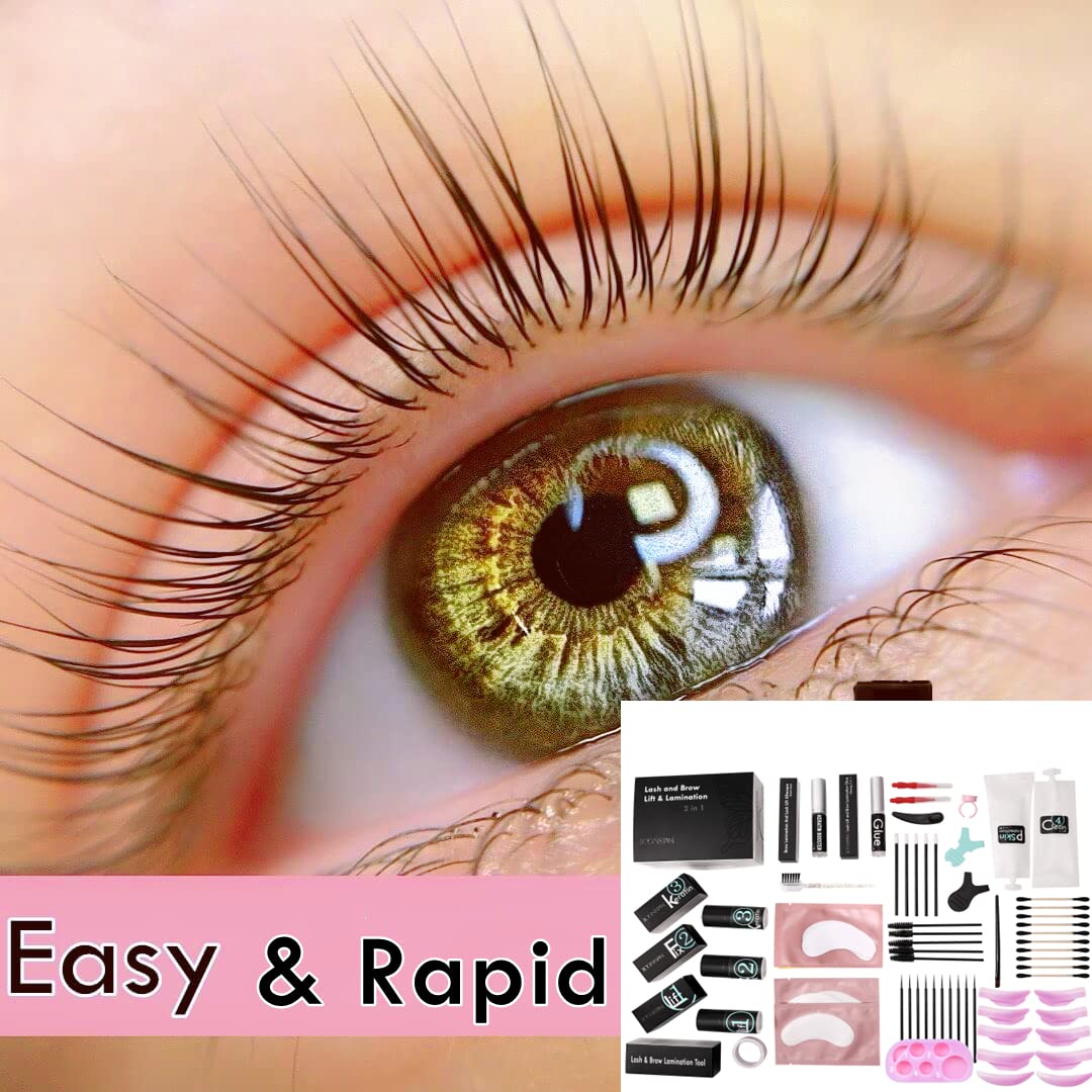 Lash Lift Kit, Strong Eyelash Lifting 3 Minutes Brow Lamination At Home, DIY Eyelash Perm Easily 10 ml Airless Pump More than 15 Applications Make