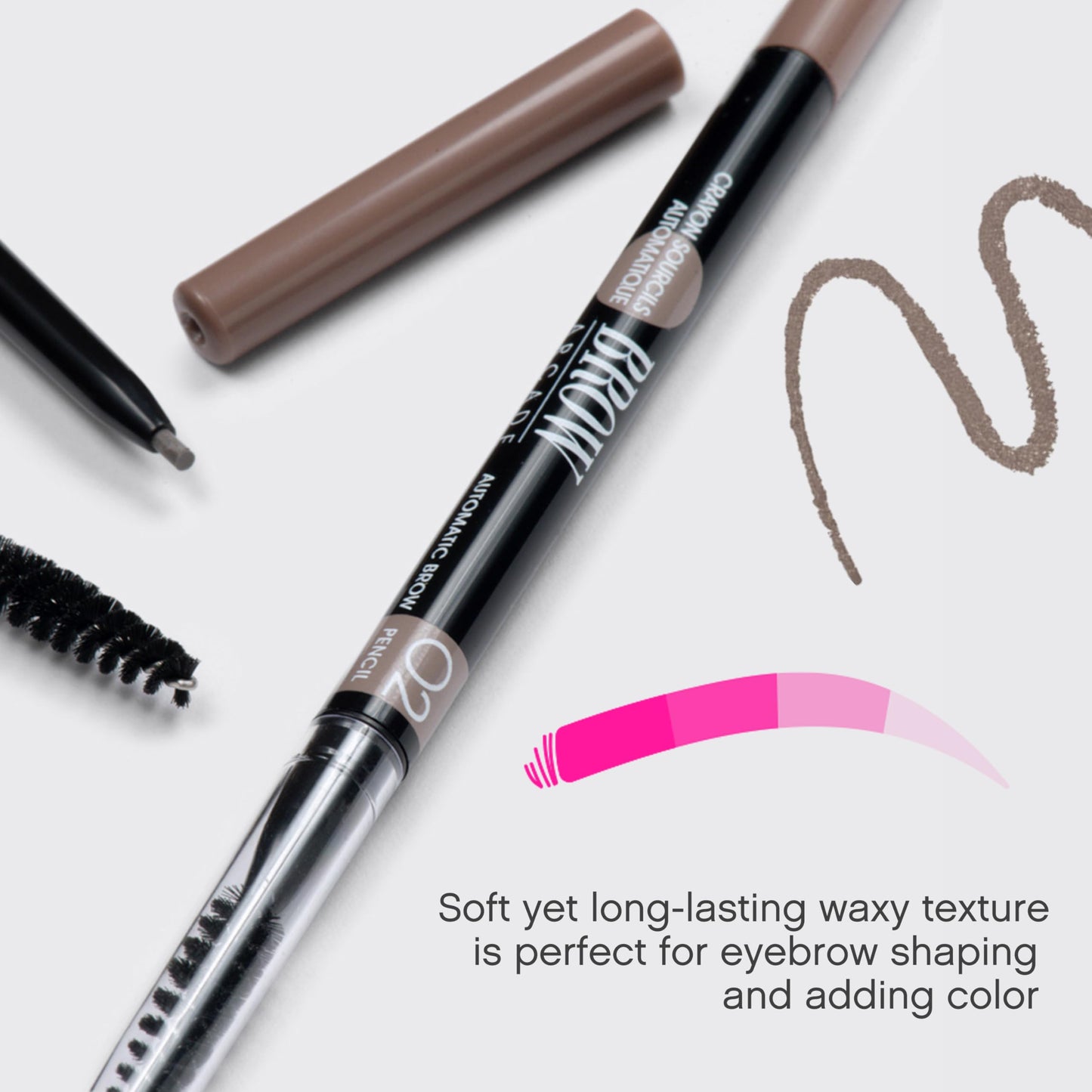 Vivienne Sabó Brow Arcade Eyebrow Pencil - Micro Definer with Brush for Natural Shaping, Long-Wear Color for Full, Defined Arches, Shade 02 Chocolate