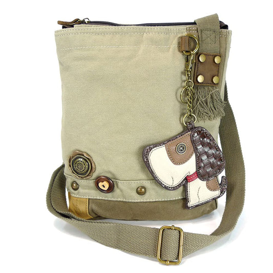 CHALA Handbag Patch Crossbody DOG Sand Brown Bag Canvas Fashion CHALA