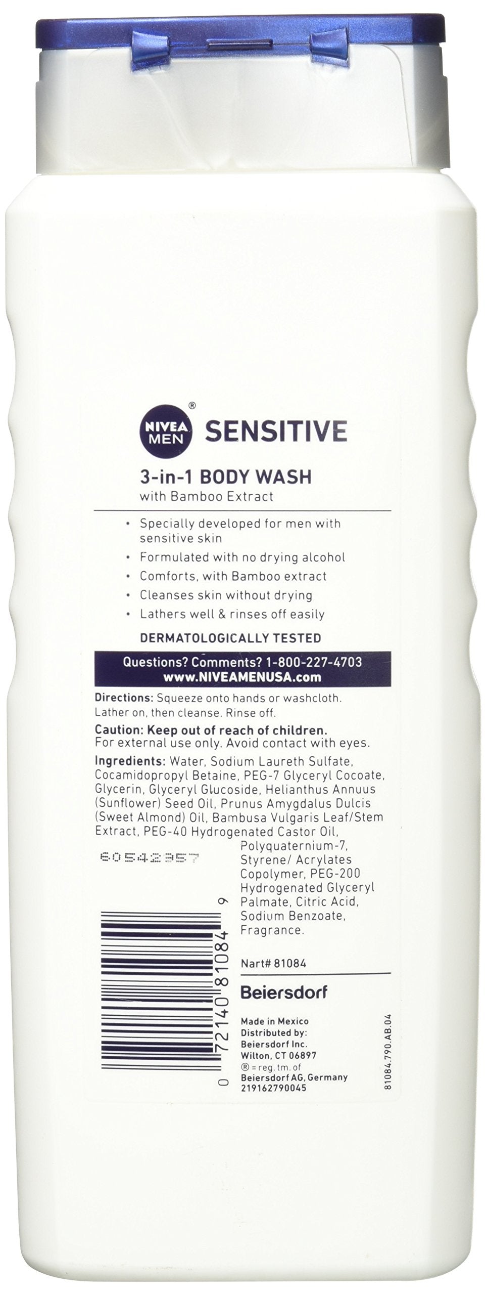 Nivea For Men Body Wash - Sensitive - 16.9 oz - 2 pk