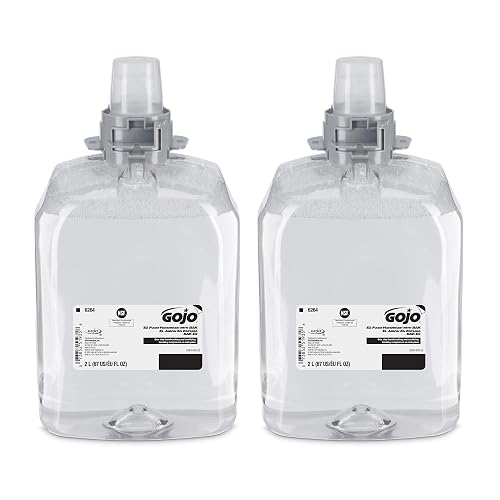 GOJO E2 Foam Handwash with BAK, Fragrance Free, 2000 mL Foam Hand Soap Refill FMX-20 Push-Style Dispenser (Pack of 2) - 6264-02