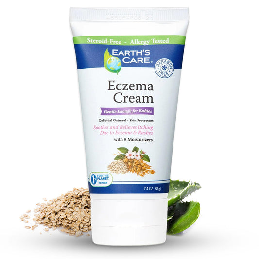 Earth’s Care Eczema Cream For Adults & Kids - Colloidal Oatmeal Eczema Treatment Cream with 9 Moisturizers - 2.4 OZ Beauty & Personal Care Earth's Care