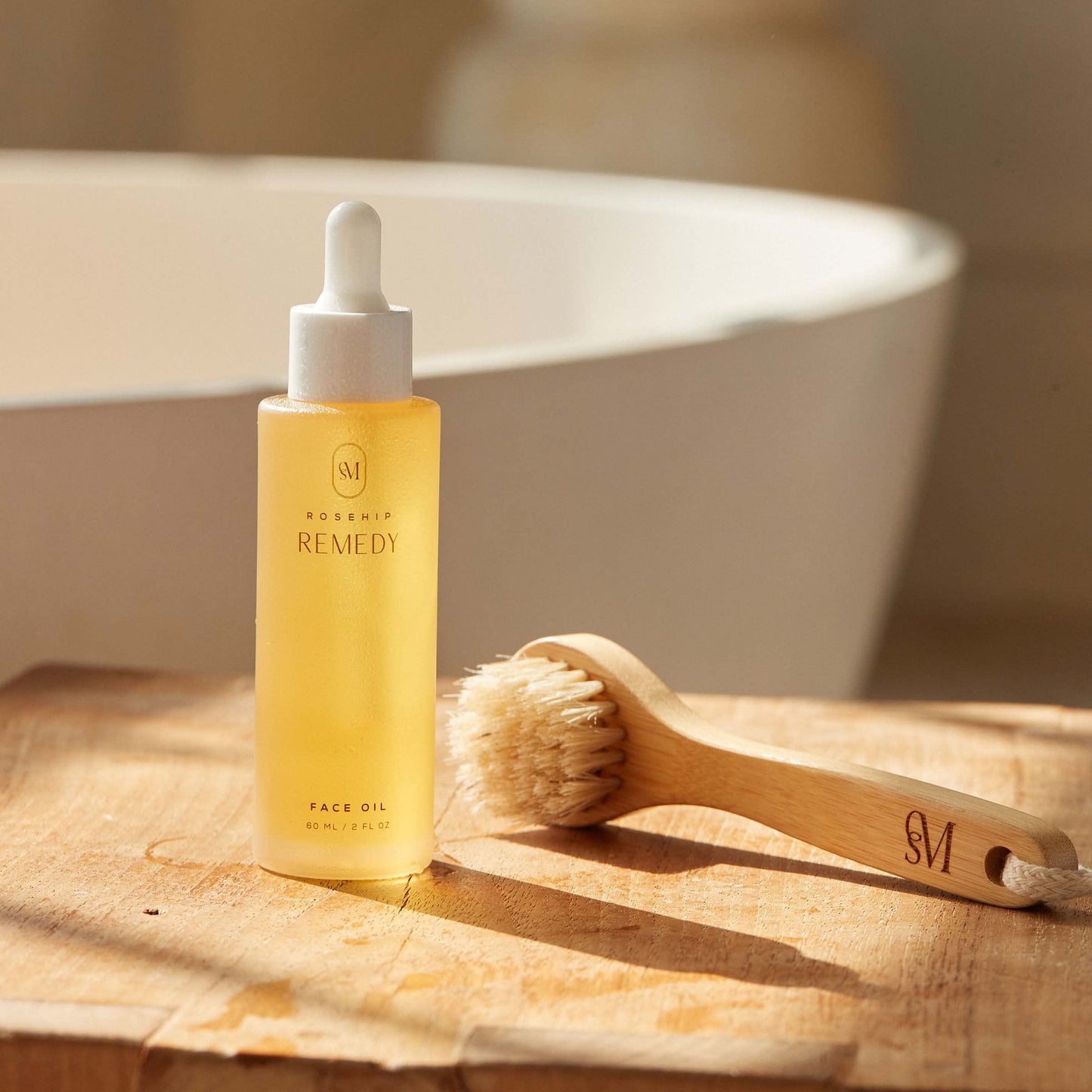 CSM Lymphatic Contour Face Brush - Natural Bristle Dry Brush for Face, Neck & Chest - Mini Facial Lymphatic Drainage Brush for Gentle Exfoliation