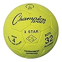 Champion Sports unisex adult (Ages 8 to 12) 3 Star Indoor Soccer Ball Size 4, Bright Yellow, Size 4 US