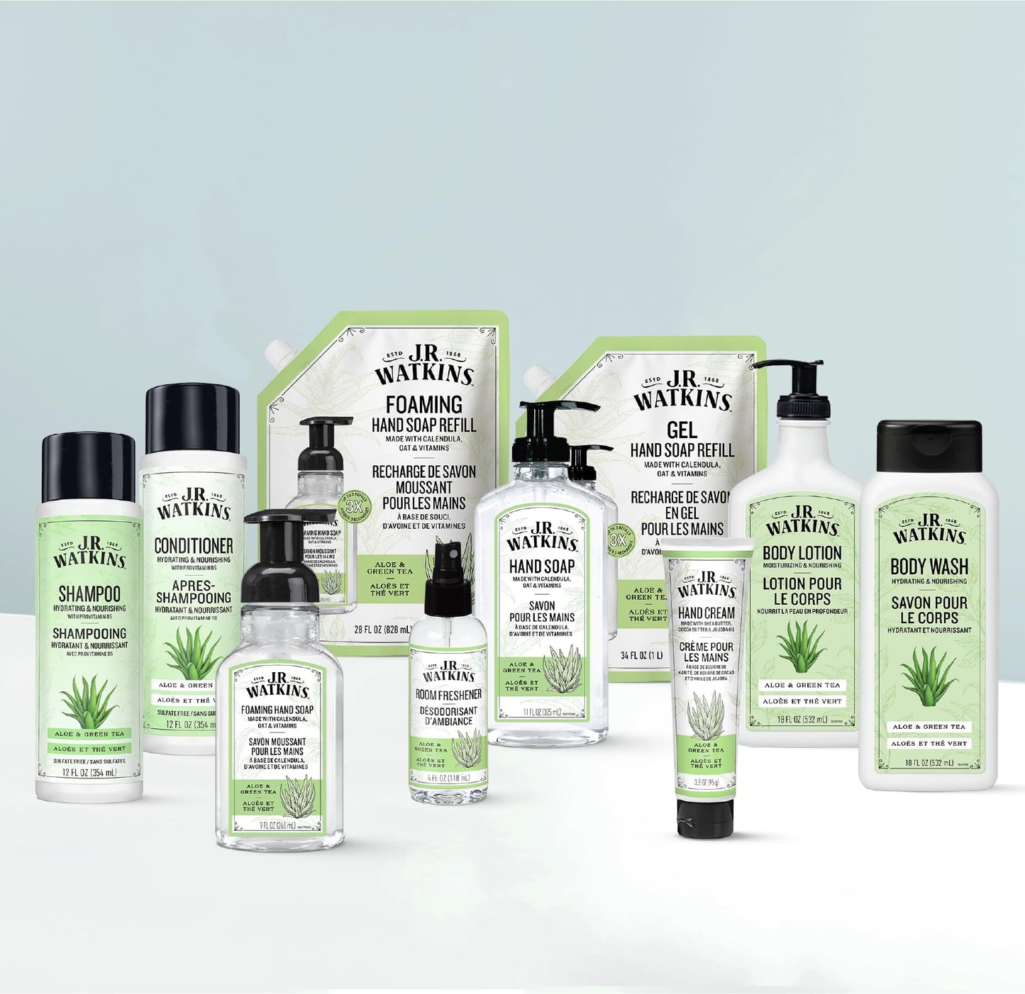 J.R. Watkins Foaming Hand Soap Refill, Moisturizing Foam Hand Wash, Formulated with Plant-Based Cleansers, Alcohol-Free, Cruelty-Free, Aloe & Green Beauty and Personal Care J.R. Watkins