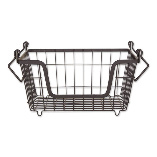 DII Metal Wire Mesh Stackable Utility Storage Bin, Small, 11x11x6, Black