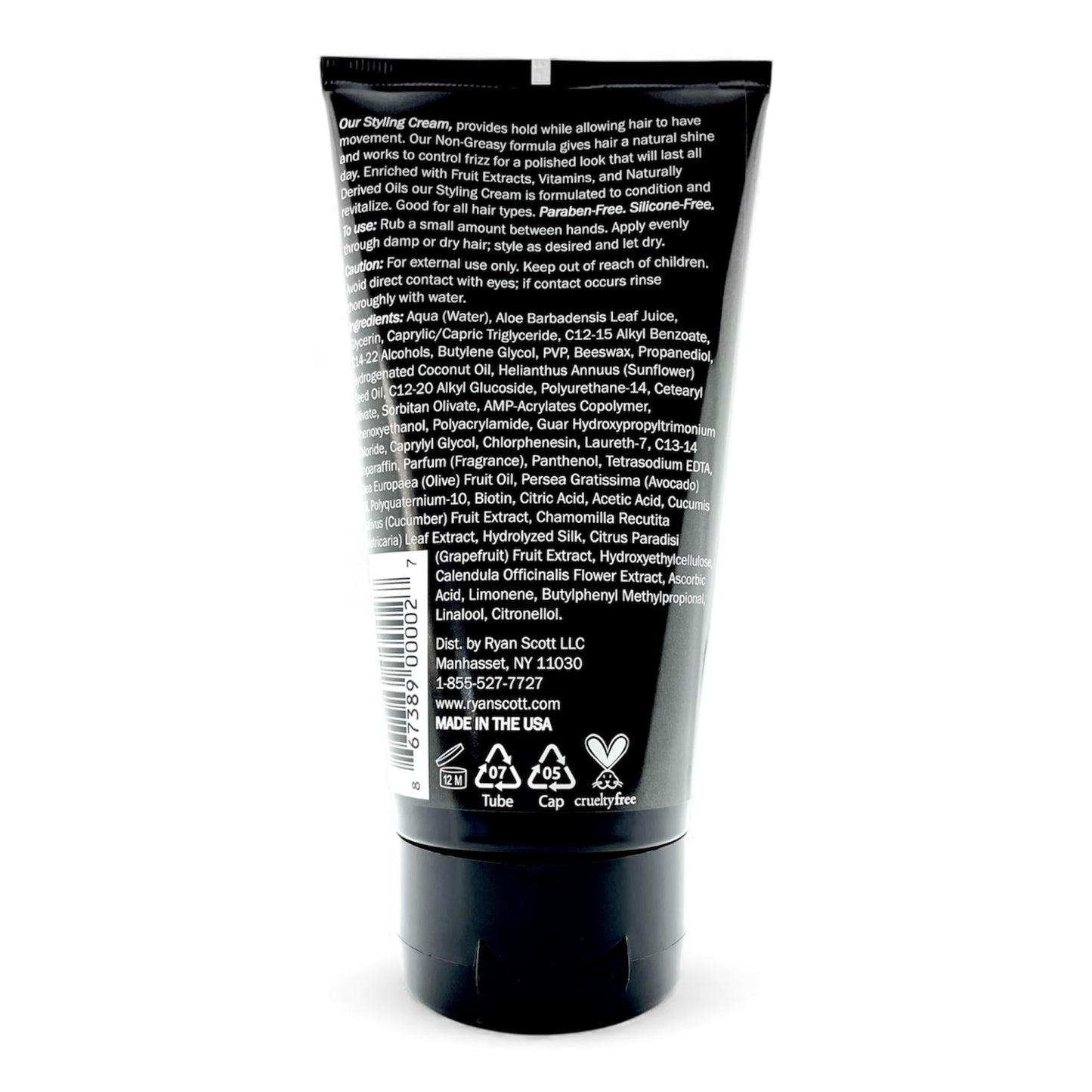 Ryan Scott Non Greasy Styling Cream Enriched with Fruit Extracts, Vitamins, and Natural Oils. Formulated to Hold and Condition. Aloe, Cucumber,