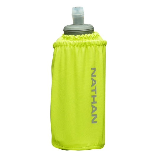 Nathan Handheld Soft Flask 18oz - Exo-Draw Insulated Collapsible Bottle - Grip-Free Strap & Rigid ExoSpine for Comfort/Support - Breathable Mesh