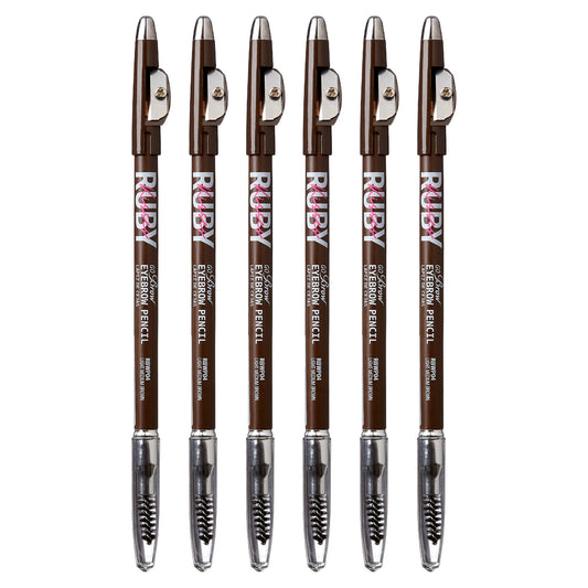 Kiss Go Brow Eyebrow Wooden Pencil Light Medium Brown(6 Pieces)