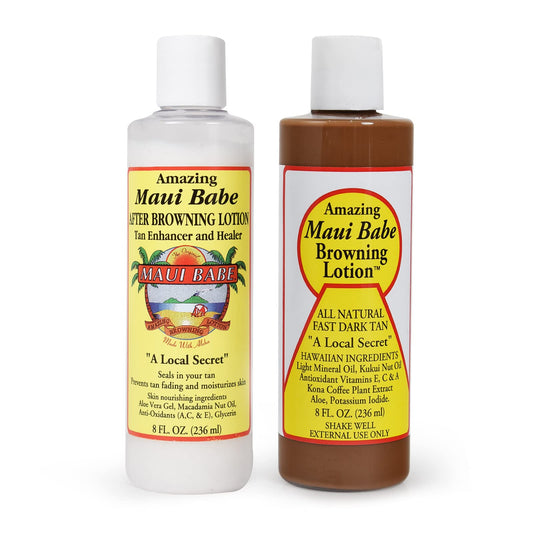 Maui Babe Before And After Browning Lotion, [2-Pack]- Before And After Sun Tan, Made In USA, 8 Ounces Beauty & Personal Care Maui Babe