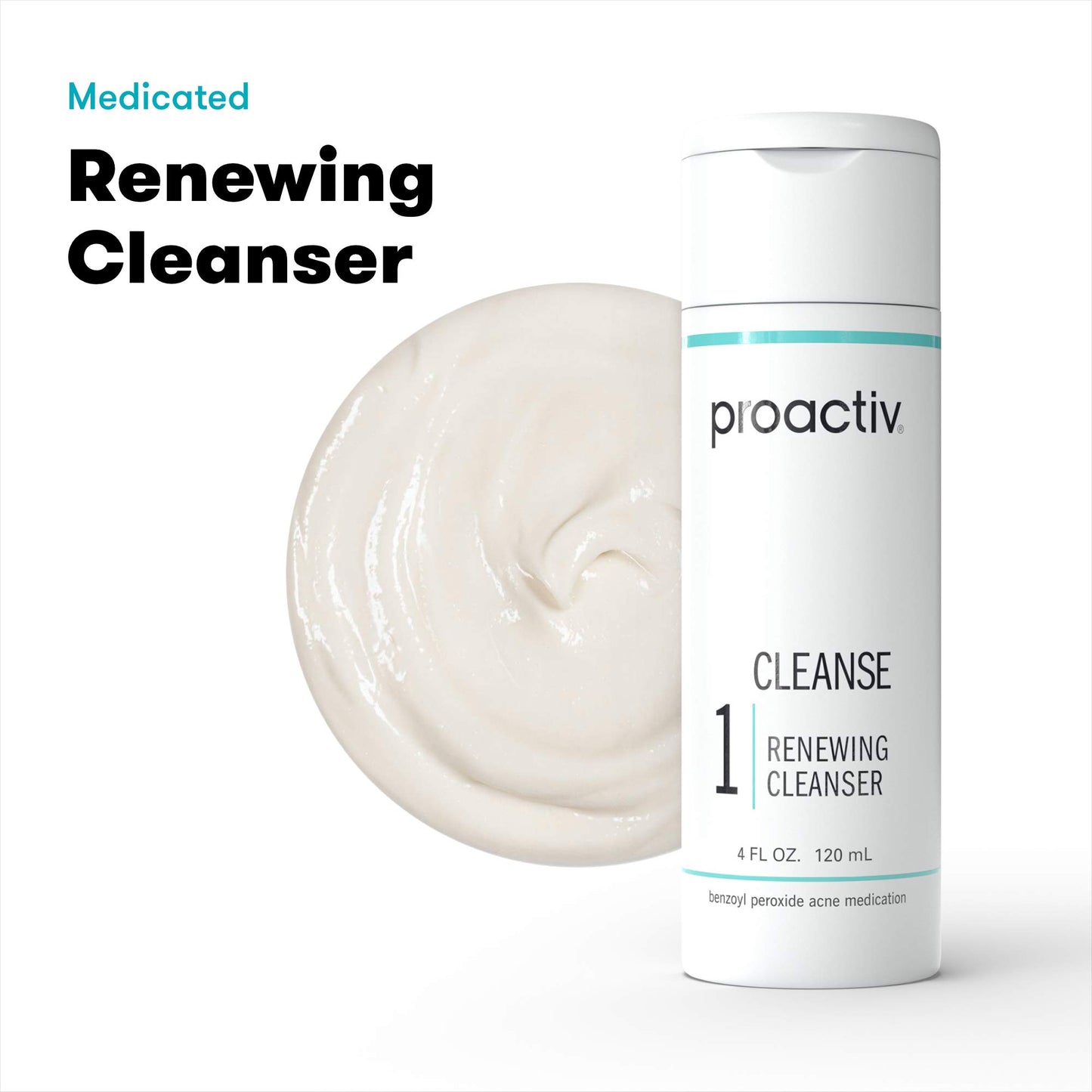 Proactiv Acne Cleanser - Benzoyl Peroxide Face Wash and Acne Treatment - Daily Facial Cleanser and Hyularonic Acid Moisturizer with Exfoliating Beads