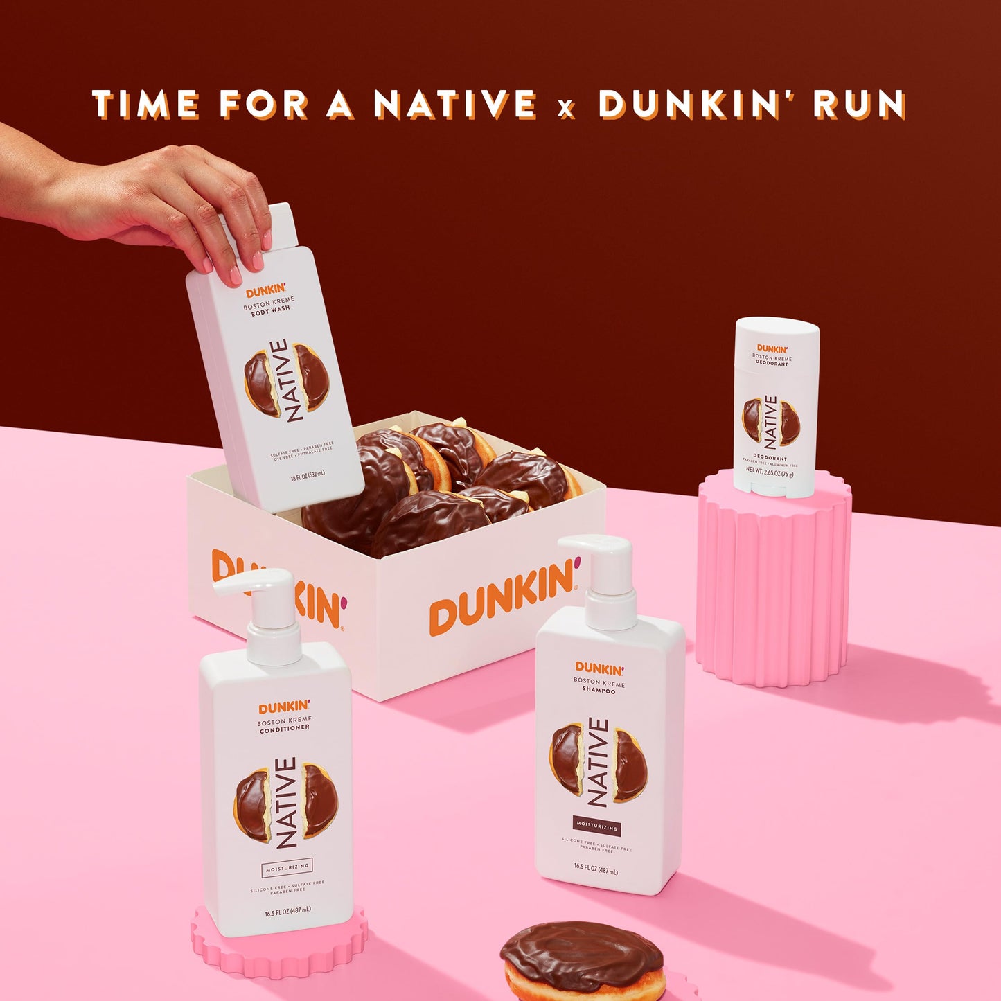 Native Body Wash, Dunkin Boston Kreme, Contains Naturally Derived Ingredients | For Women & Men, Sulfate, Paraben, & Dye Free Leaving Skin Soft
