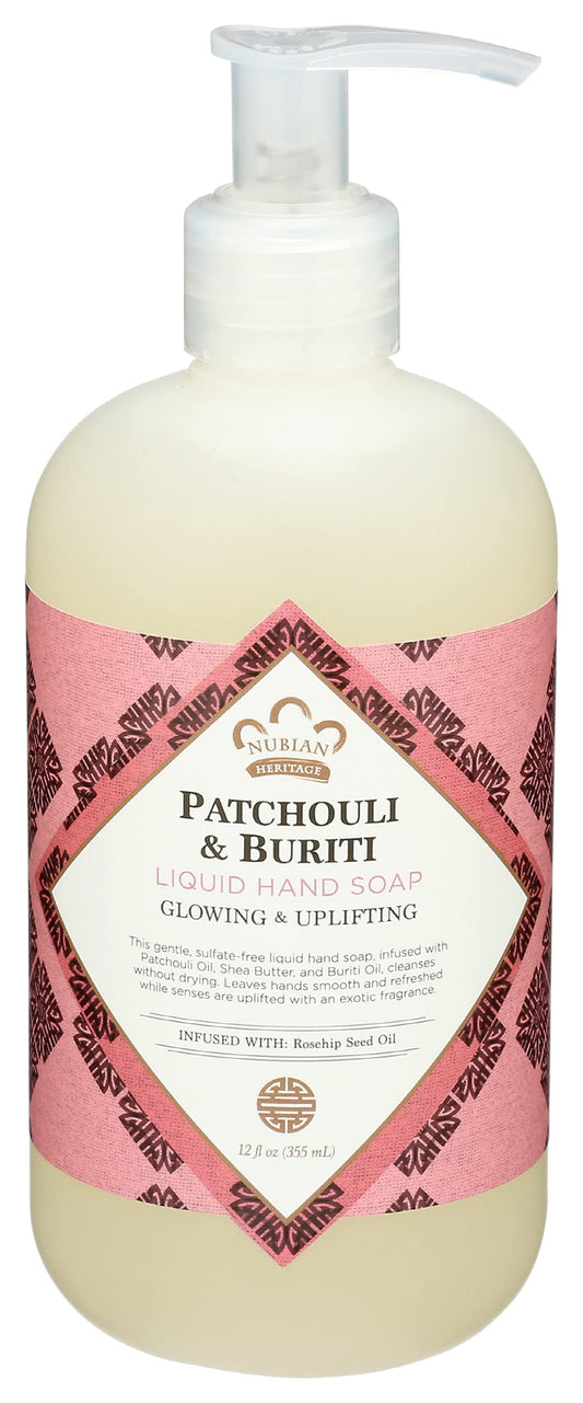 NUBIAN HERITAGE Patchouli and Buriti Liquid Hand Soap, 12 FZ Beauty & Personal Care Nubian Heritage