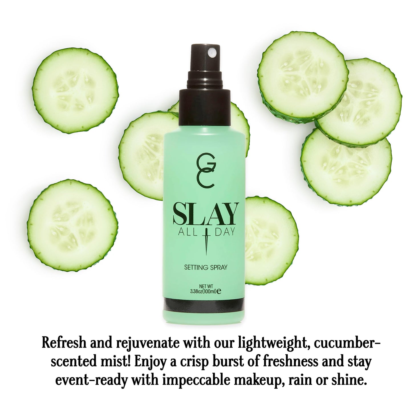 Gerard Cosmetics Slay All Day Makeup Setting Spray (Cucumber Scented), Matte Finish with Oil Control, Cruelty Free, Long Lasting Finishing Spray