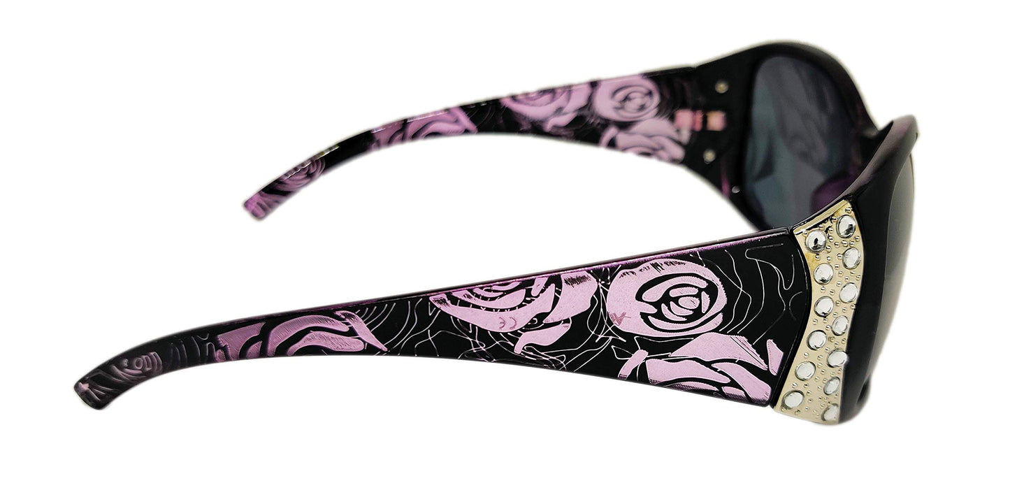 Hornz Women's Polarized Rectangular Shield Sunglasses - Pink, Purple Lens - Modern Style - UV400 Protection