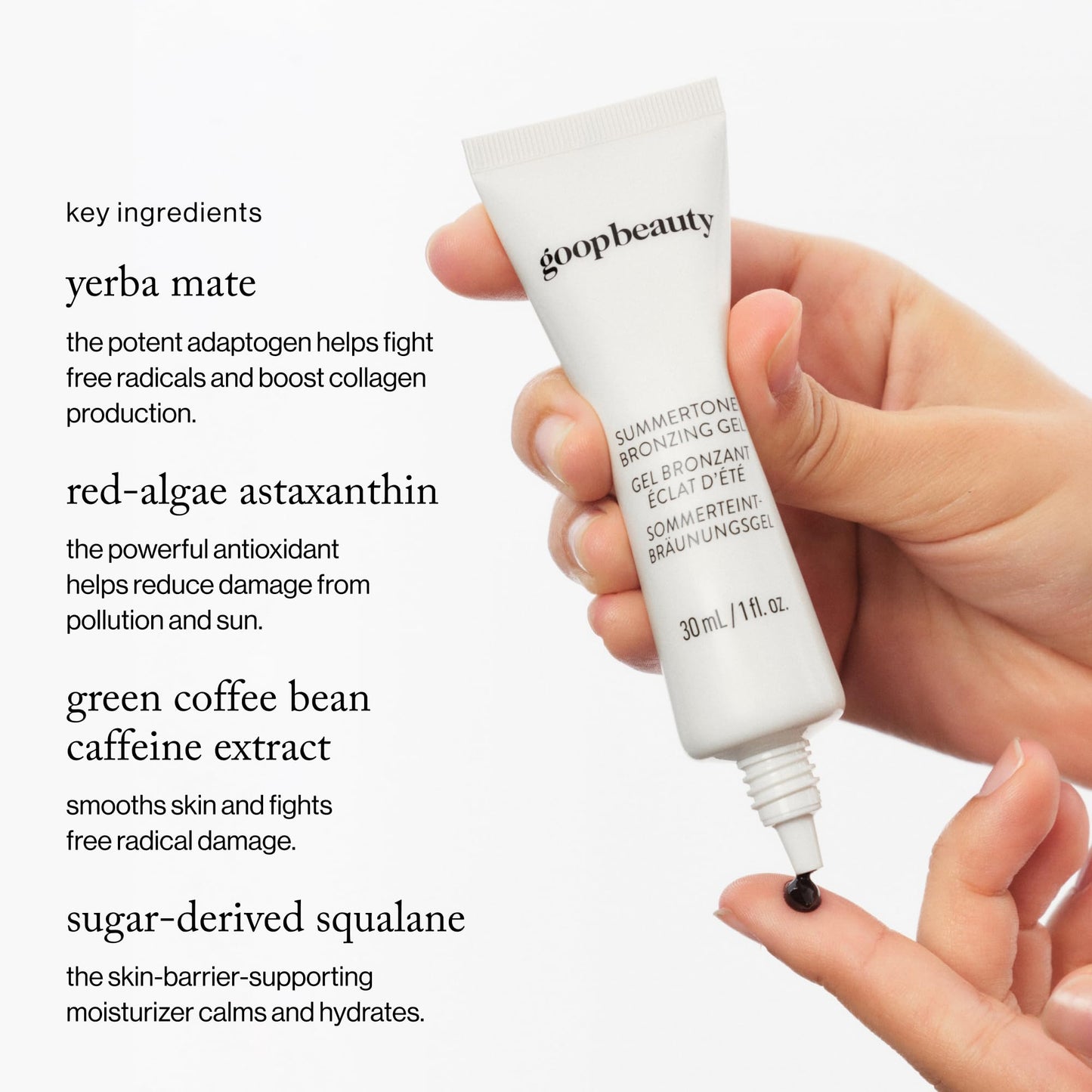 goop Beauty Summertone Bronzing Gel | Hydrating Skin Tint for a Sun-Kissed Glow | Vitamin E & Red Algae Astaxanthin | 1 fl oz