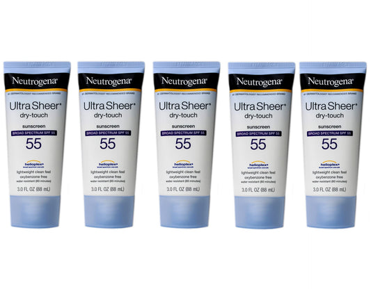 Neutrogena Ultra Sheer Dry-Touch Sunscreen SPF 55 3 oz (5 Pack)