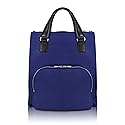 McKleinUSA N Series, Sofia, Nano Tech-Light Nylon with Leather Trim, 3-in-1 Nylon Ladies' Convertible Backpack Tote, Navy (18547), One Size