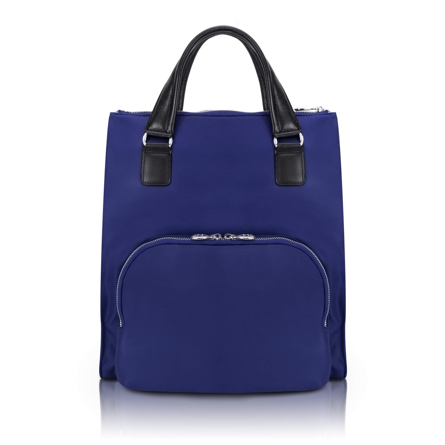 McKleinUSA N Series, Sofia, Nano Tech-Light Nylon with Leather Trim, 3-in-1 Nylon Ladies' Convertible Backpack Tote, Navy (18547), One Size