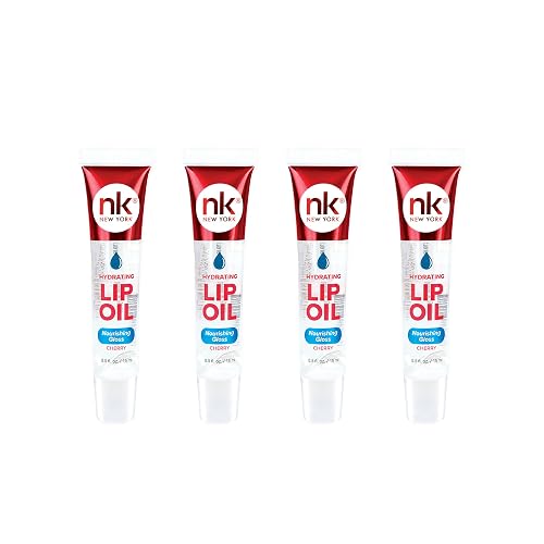 Nicka K Hydrating Lip Oil Nourishing Glass (CHERRY-4PK)