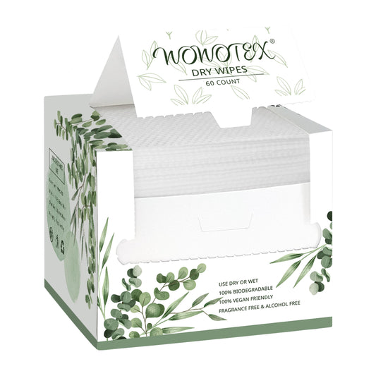 WOWOTEX Disposable Face Towel Biodegradable Large Dry Wipes 60 Count/Box Extra Thick Soft Clean Facial Towels for Sensitive Skin, Makeup Removing Beauty and Personal Care WOWOTEX Default Title