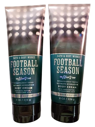 Bath & Body Works Men's Football Season Ultimate Hydration Body Cream 8 Ounces Pack of 2