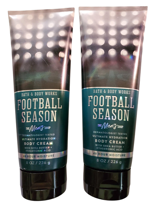 Bath & Body Works Men's Football Season Ultimate Hydration Body Cream 8 Ounces Pack of 2