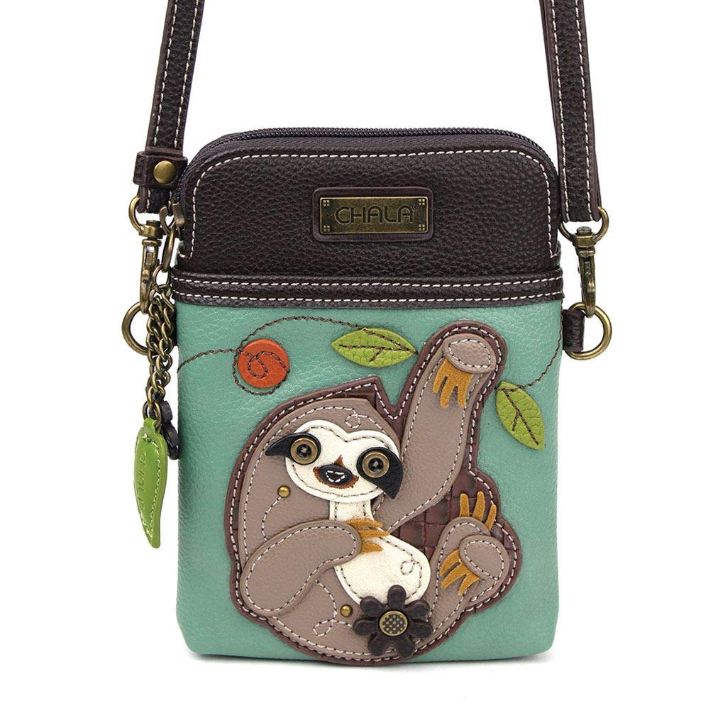 Chala Handbags Sloth Cellphone Crossbody Handbag - Convertible Strap Sloth Lovers