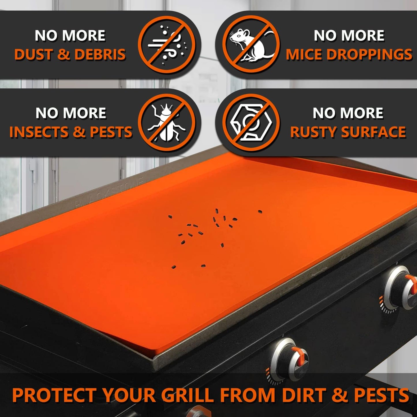 36" Silicone Griddle Mat for Blackstone – Heavy-Duty Food-Grade Cover, Protects Griddle from Dirt & Rust Year-Round