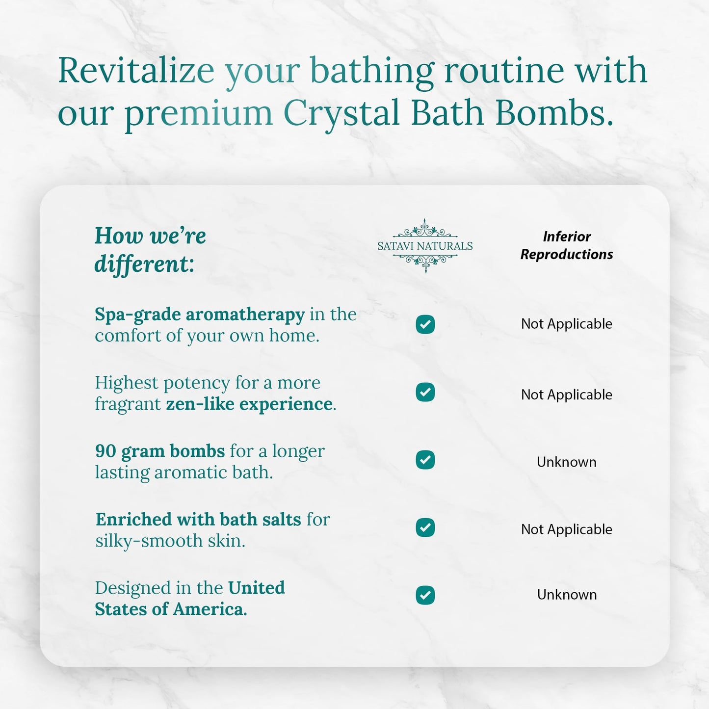 Satavi Naturals Crystal Bath Bombs (6 Pack) Luxurious Aromatherapy Bath Bombs Enriched with Nourishing Bath Salts for Silky Smooth Skin & Pleasantly…