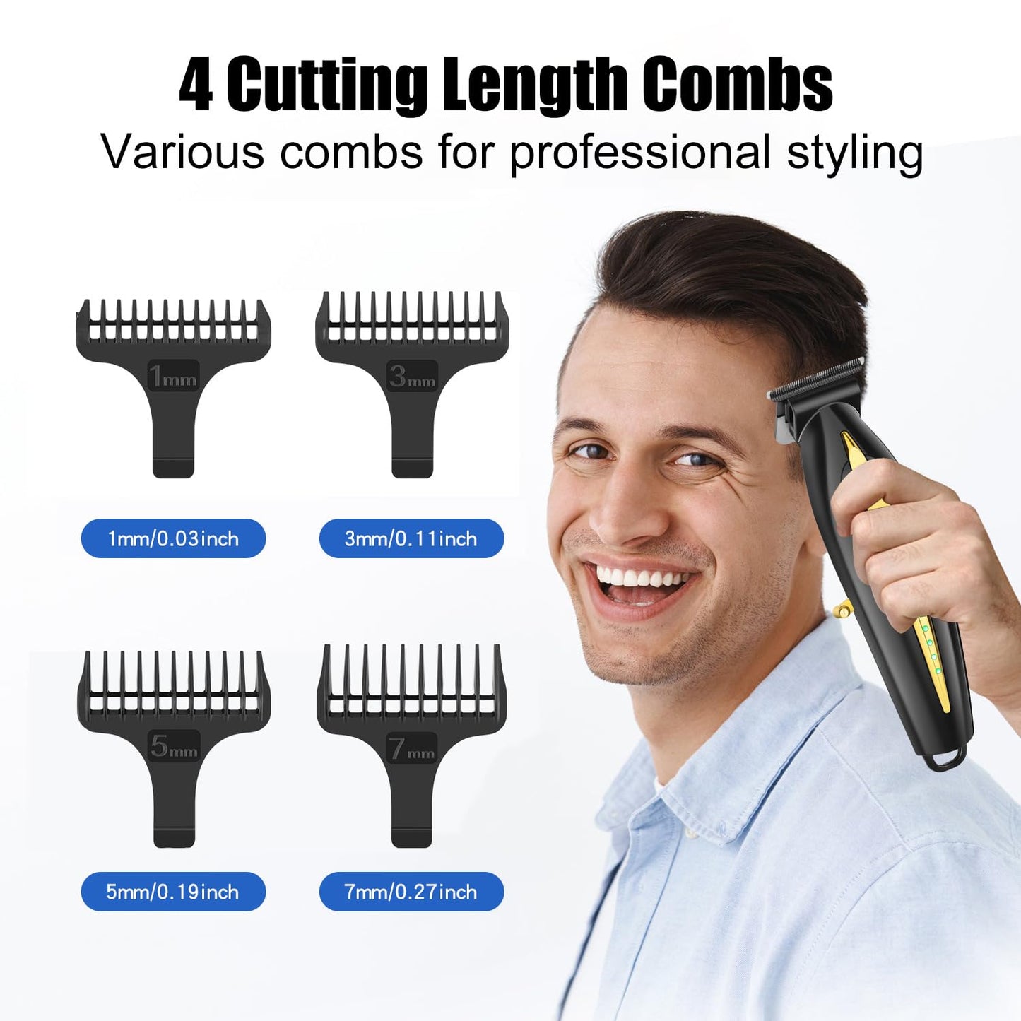 Hair Clippers for Men Cordless 2 in 1 Versatile Beard Trimmer with Powerful Moyor and 4 Guide Combs,Professional Haircutting Kits for Home Barber Use Beauty and Personal Care QDKVTNDJZ
