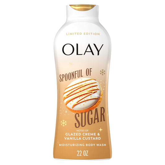 Olay Body Wash for Women, Hydrating & Moisturizing, Holiday Edition, With Plant Based Cleansers, B3 Complex, For All Skin Types, Spoonful of Sugar