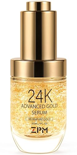 24K Gold Anti Aging Face Serum Moisturizer Enriched with Vitamin C Serum, Hyaluronic Acid, Vitamin E Cream for Day and Night Wrinkle Reduction