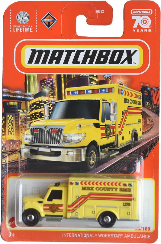 Matchbox International Workstar Ambulance, Yellow 38/100