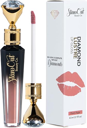 StansOut Beauty Diamond Lustre Fancy Sugar Hydrating Lip Gloss | Cute Nude Moisturizing Butter-Smooth Colors | Shades for Naturally Plump & Pout,