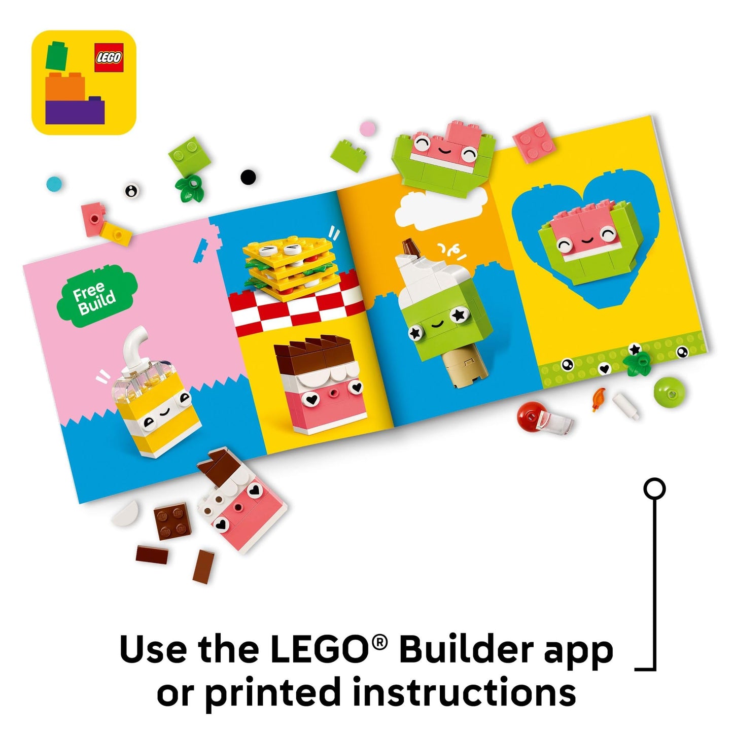 LEGO Classic Creative Food Friends 11039, Pretend Play Food Building Set for Kids Ages 4+, Educational Toy & Birthday Gift Idea