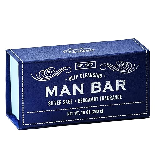 San Francisco Soap Man Bar 10 oz. Soap Bar - Silver Sage & Bergamot