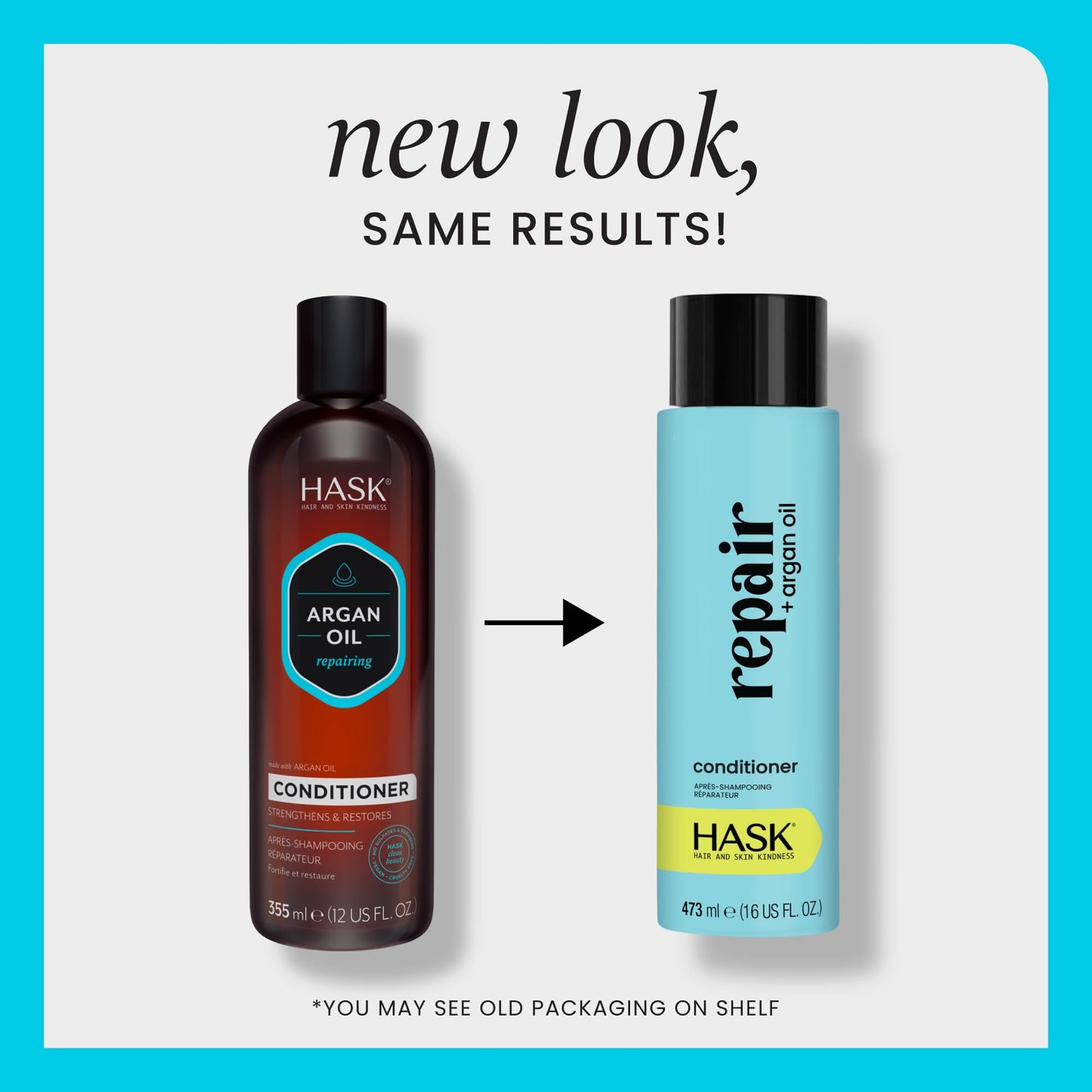 HASK Repair + Argan Oil Shampoo + Conditioner Set | Color Safe, Sulfate-Free, Paraben-Free, Gluten-Free, Cruelty-Free | 16oz each, 2 Pack